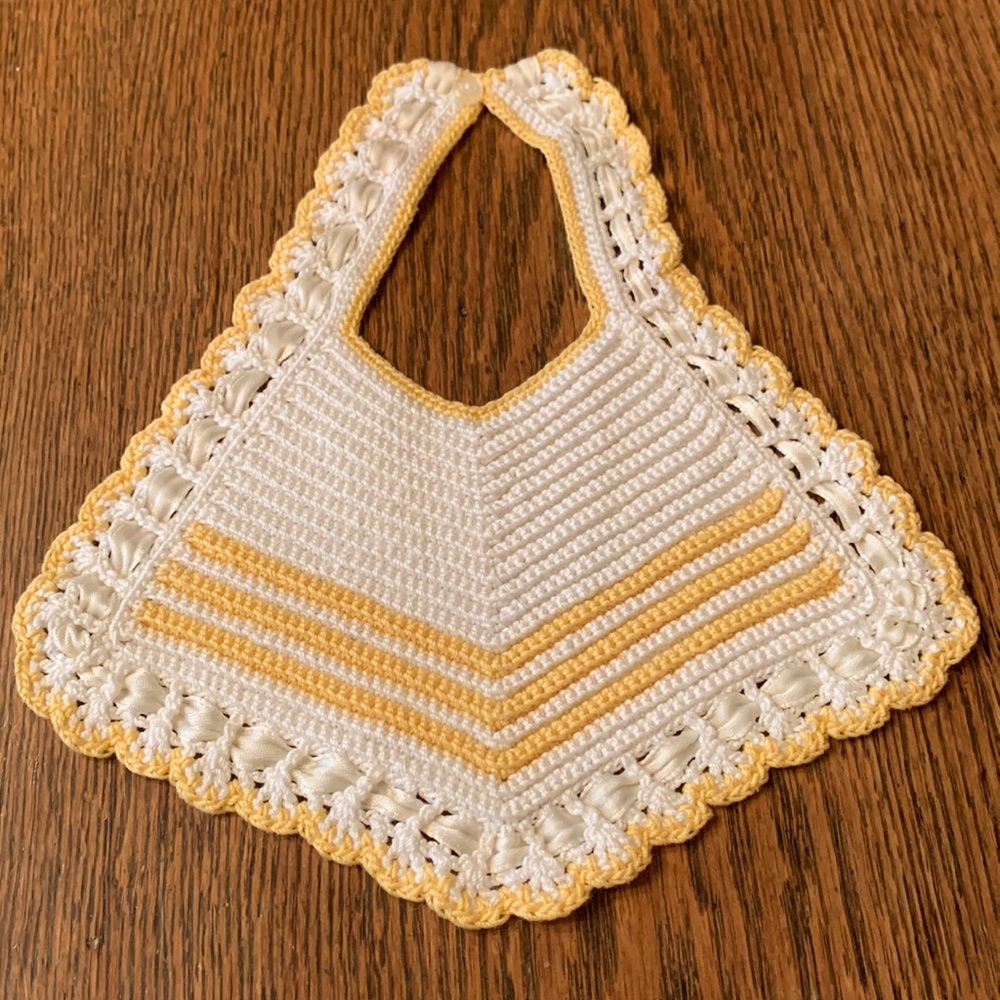 Vintage Crocheted Baby Bib